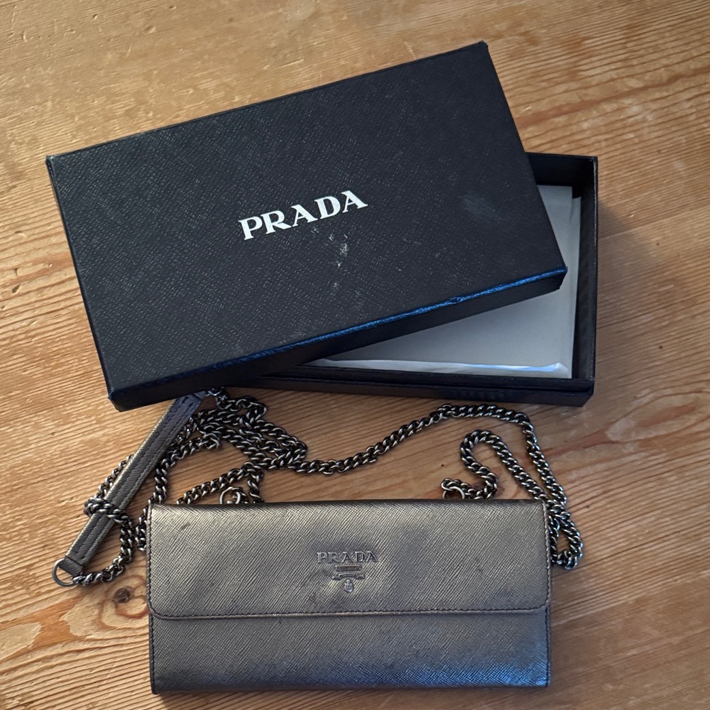 Prada Silver Chain Wallet